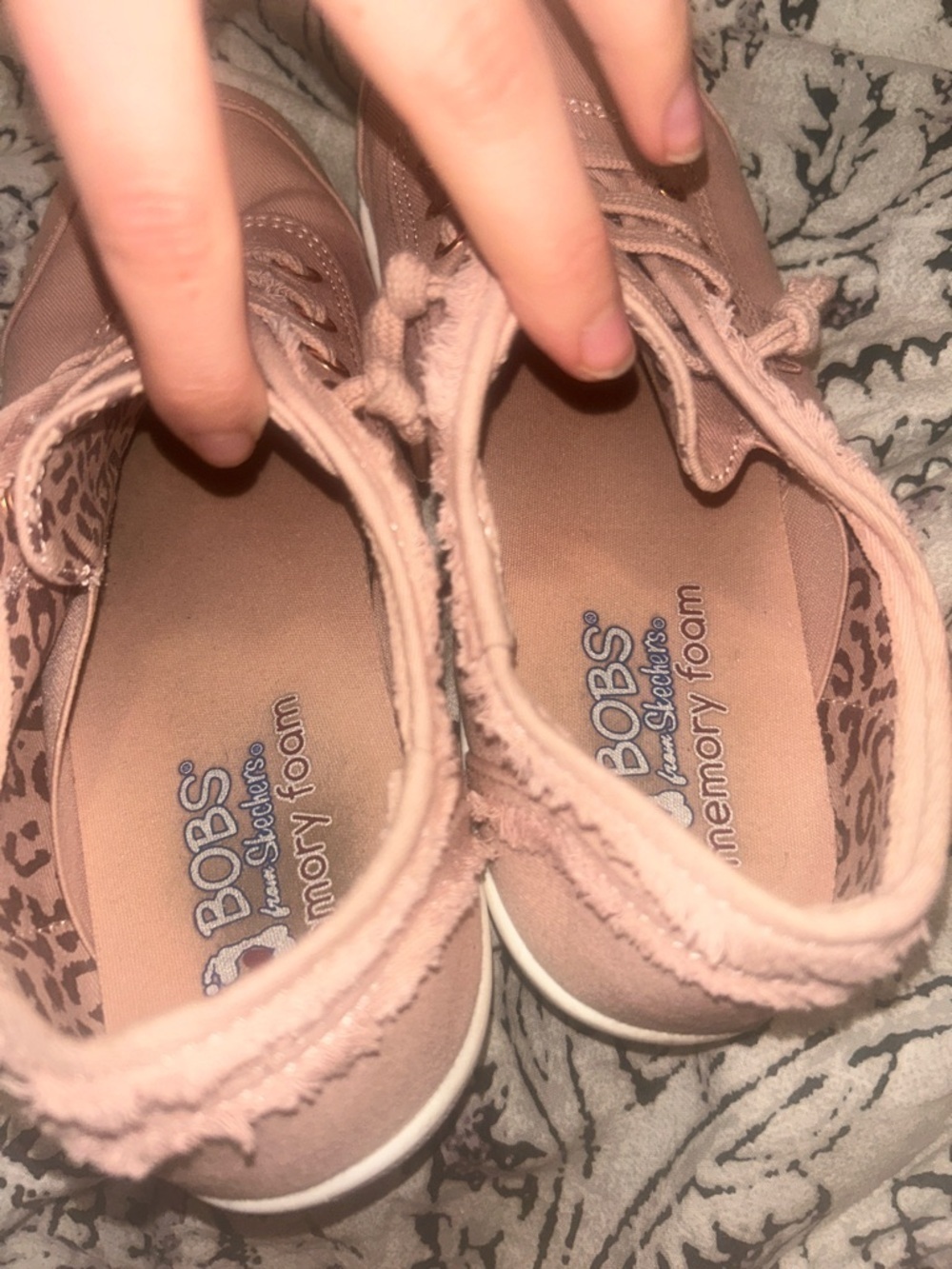 Pink BOBS skechers Women’s Casual memory foam Canvas Sneaker - Blush Pink - Picture 3 of 3